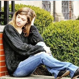 Love Riche black chunky knit sweater Medium